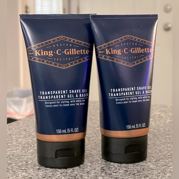 ❗️FINAL❗️ King C Gillette Transparent Shave Gel Lot of 2 🔴🔴 - Picture 1 of 3